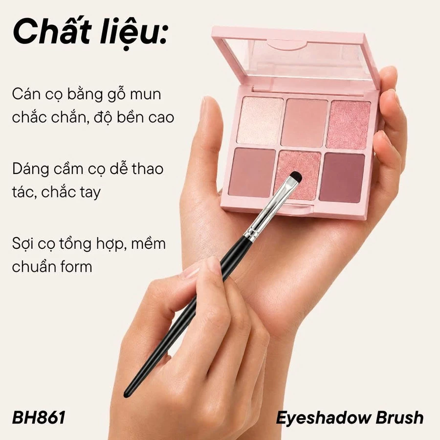 Cọ Tán Màu Mắt Nhỏ - Cọ Nhấn - Viền Đuôi Mắt Dễ Xài Lông Bám Phấn BH Cosmetics Eyeshadow Brush BH861